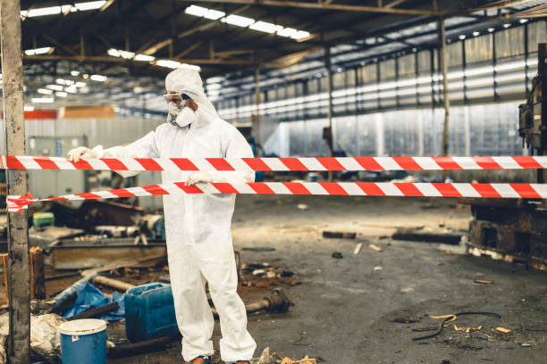 Professional Biohazard technician working in Mineola, NY
